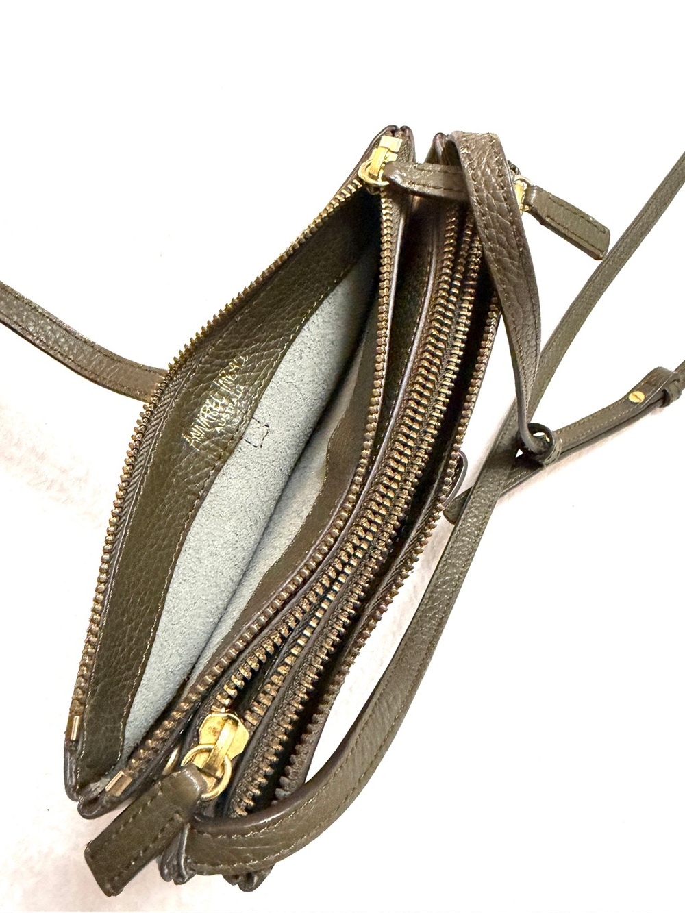 Annabel Ingall Pebbled Leather Crossbody Purse Bag Snap Convertible Zip Top - Picture 6 of 7